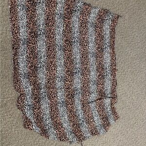 Leopard Print Striped Scarf
